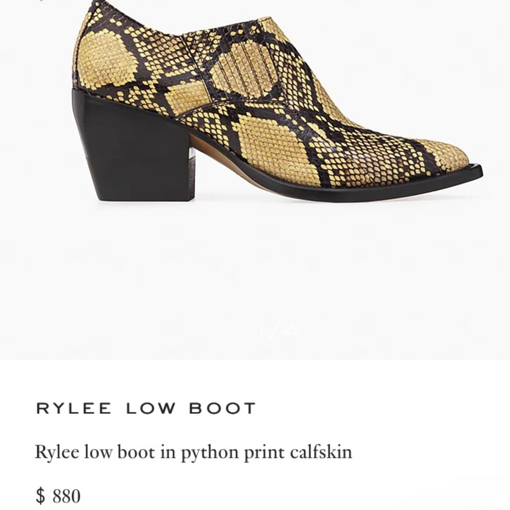 Chloe Rylee Low Boot Snake Skin Python Print One … - image 2